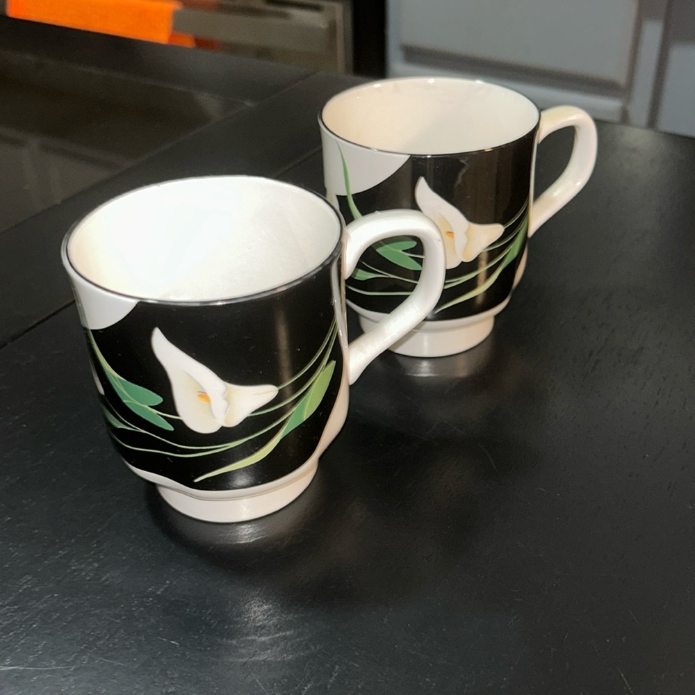 Vintage Sango Quadrille 2 Korean Tea Cups - Picture 2 of 8
